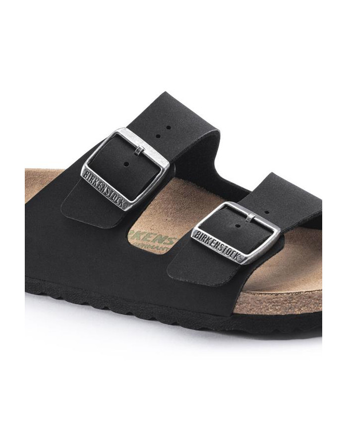 Birkenstock Damskie Klapki Arizona Vegan Birko-Flor Nubuk Narrow 1019057 Black | Sklep Monotox