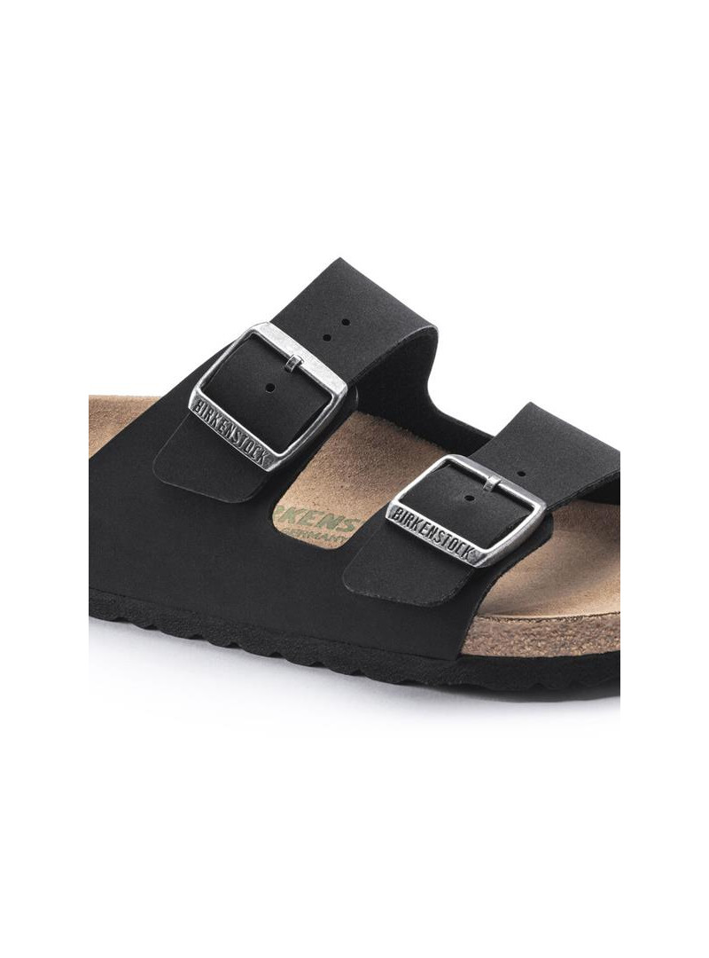 Birkenstock Damskie Klapki Arizona Vegan Birko-Flor Nubuk Narrow 1019057 Black | Sklep Monotox