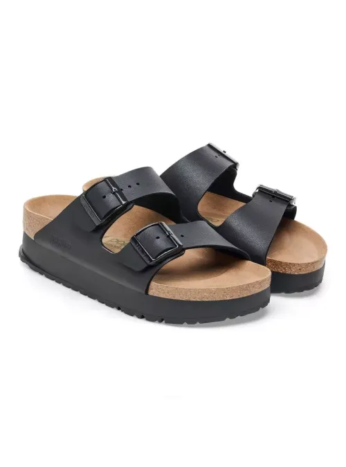Birkenstock Damskie Klapki Arizona PAP Flex Platform Birko-Flor 1027395 Black | Sklep Monotox