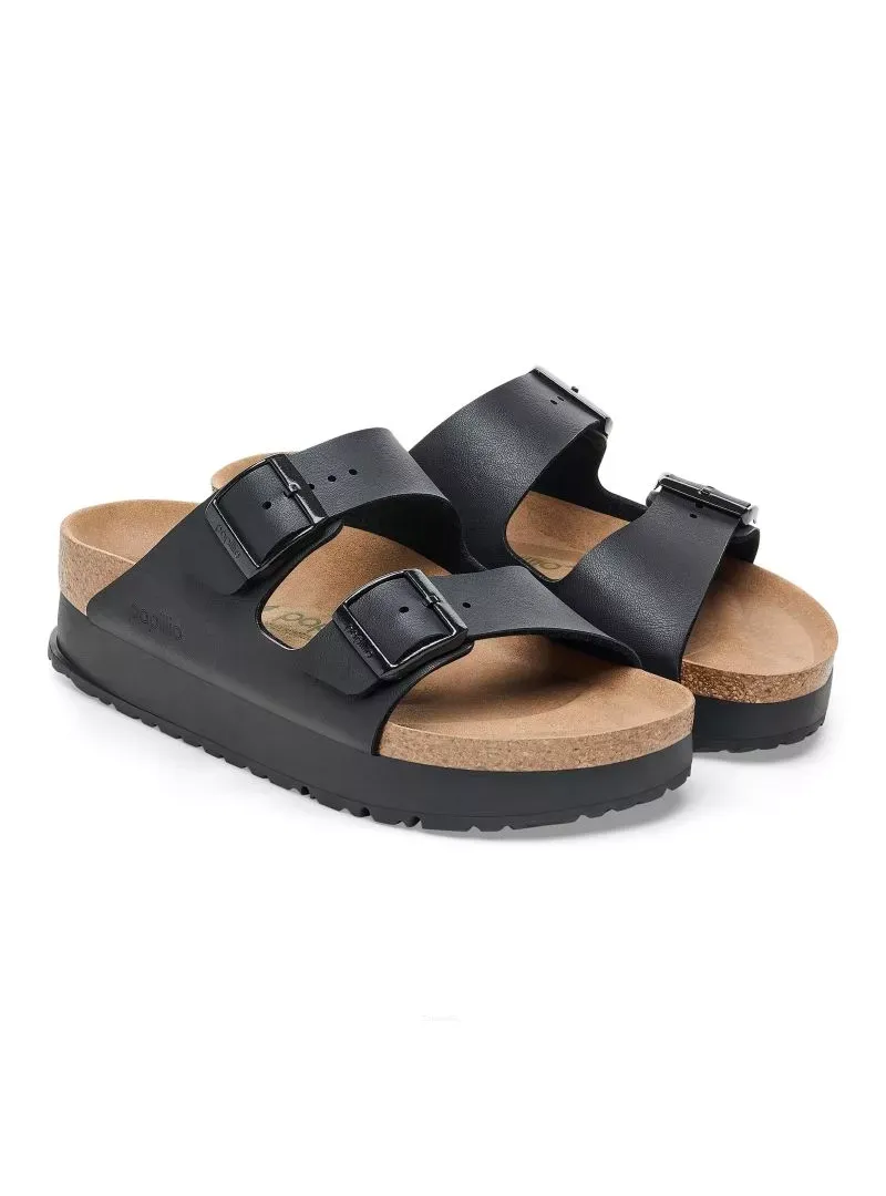 Birkenstock Damskie Klapki Arizona PAP Flex Platform Birko-Flor 1027395 Black | Sklep Monotox