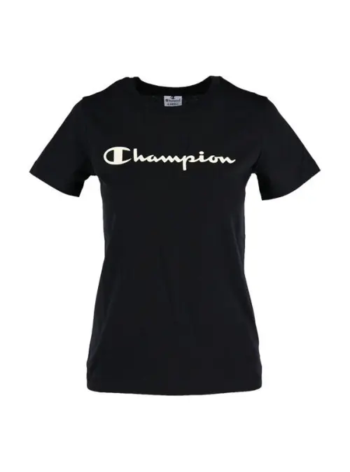 Champion Damski T-shirt Crewneck Tee 113223KK001 Czarny | Sklep Monotox