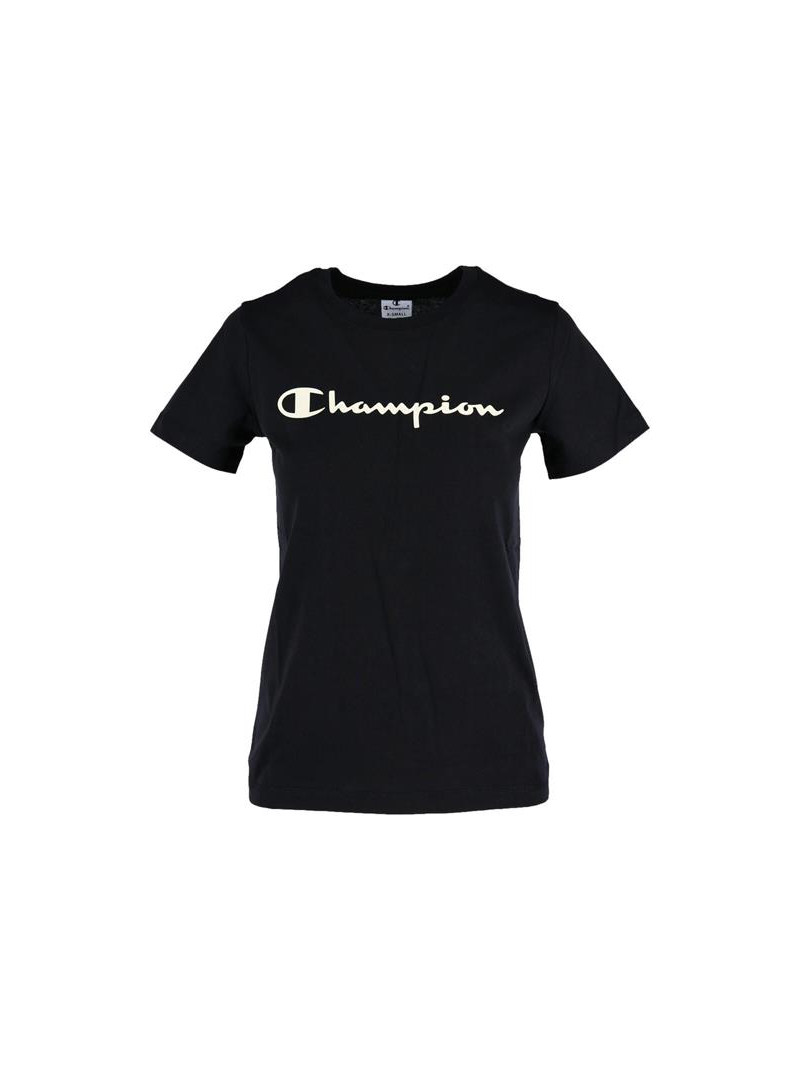 Champion Damski T-shirt Crewneck Tee 113223KK001 Czarny | Sklep Monotox