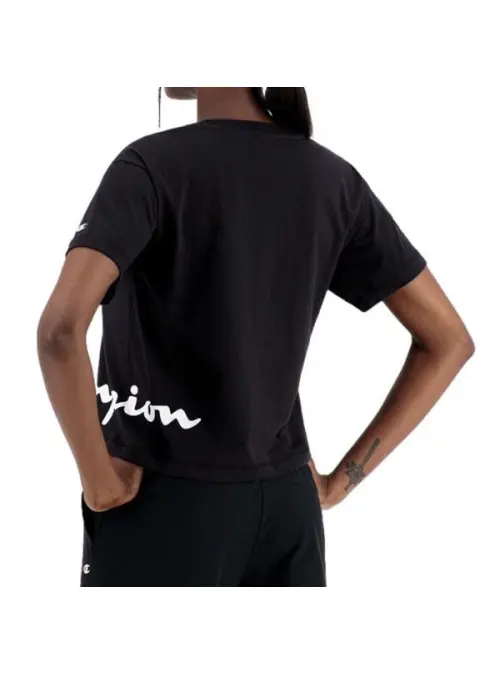 Champion Damski T-shirt Crewneck T-shirt 114431KK001 Czarny | Sklep Monotox