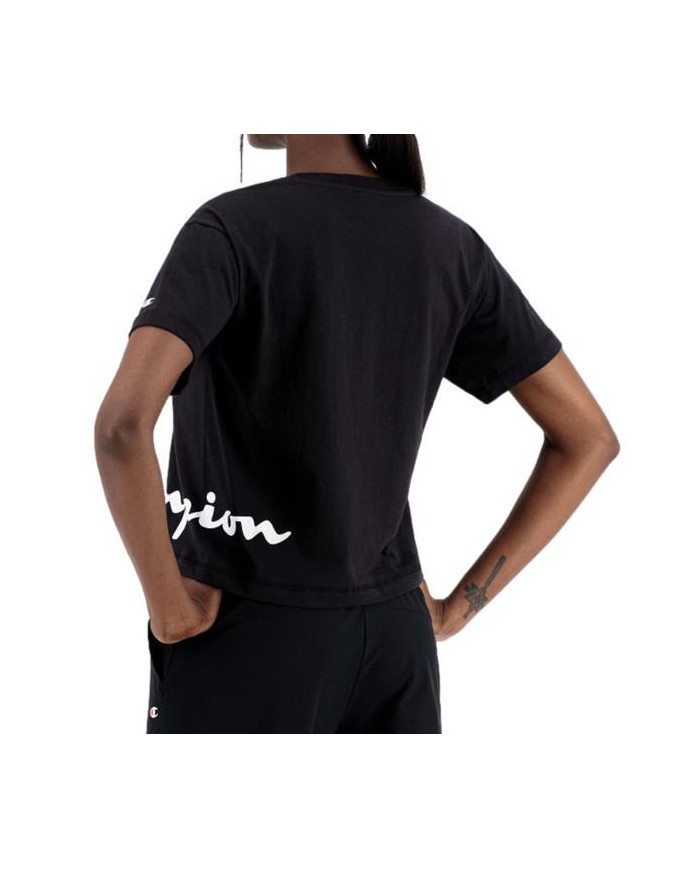 Champion Damski T-shirt Crewneck T-shirt 114431KK001 Czarny | Sklep Monotox