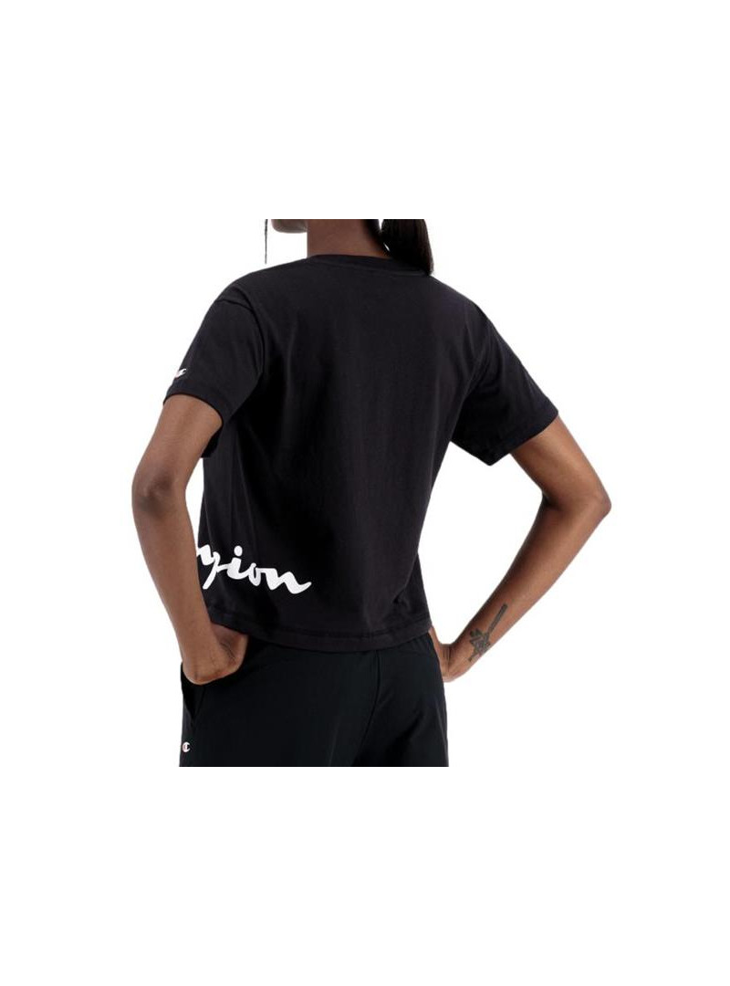 Champion Damski T-shirt Crewneck T-shirt 114431KK001 Czarny | Sklep Monotox