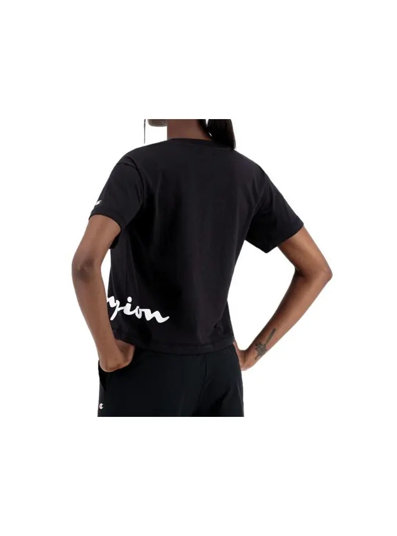Champion Damski T-shirt Crewneck T-shirt 114431KK001 Czarny | Sklep Monotox