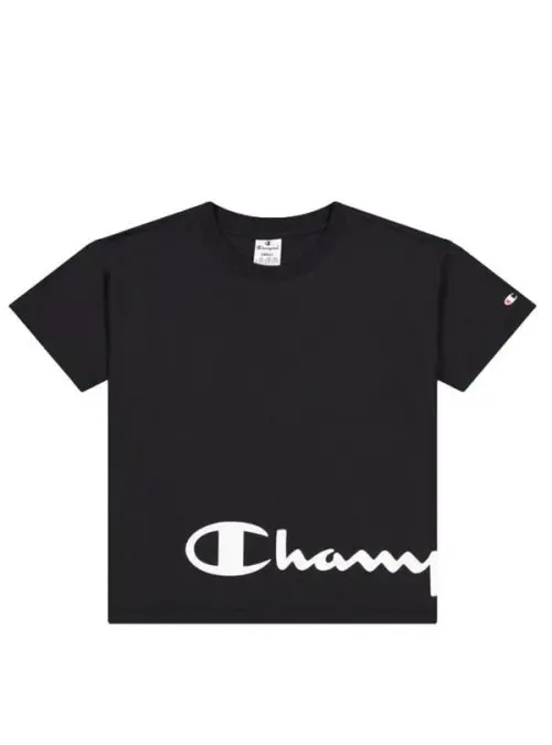Champion Damski T-shirt Crewneck T-shirt 114431KK001 Czarny | Sklep Monotox