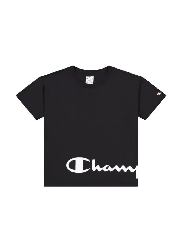Champion Damski T-shirt Crewneck T-shirt 114431KK001 Czarny | Sklep Monotox