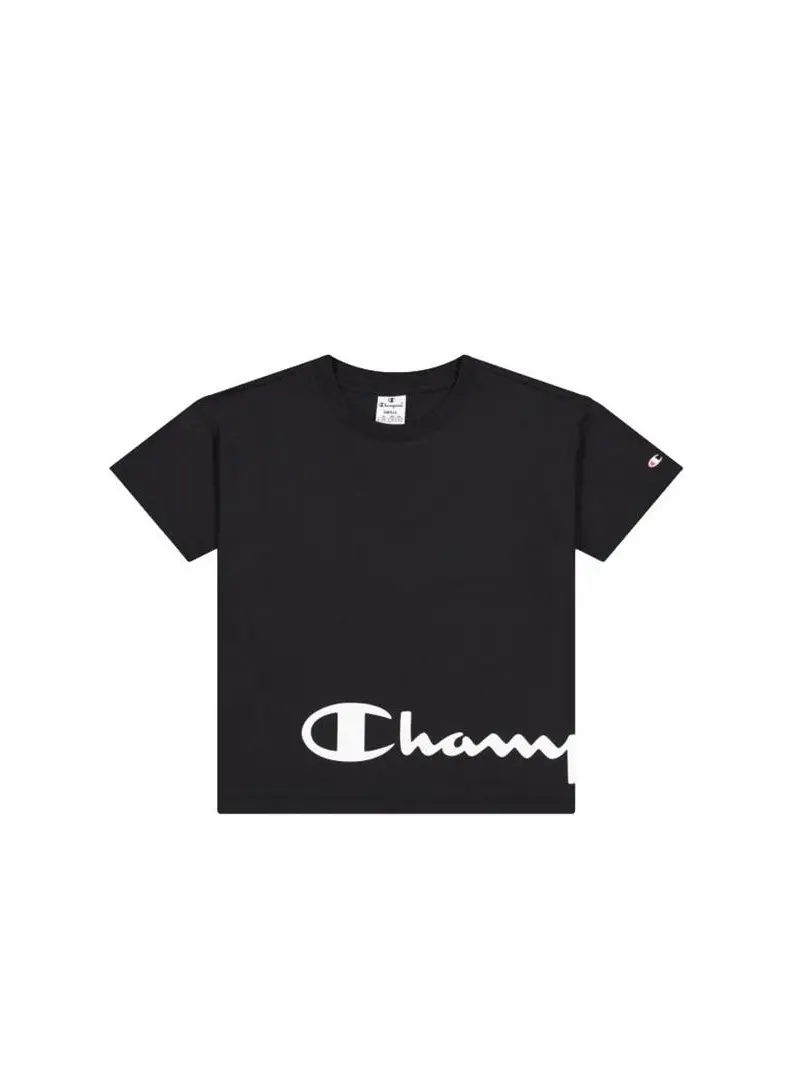 Champion Damski T-shirt Crewneck T-shirt 114431KK001 Czarny | Sklep Monotox