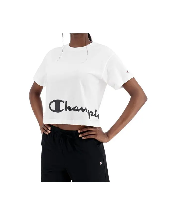 Champion Damski T-shirt Crewneck T-shirt 114431WW001 Biały | Sklep Monotox