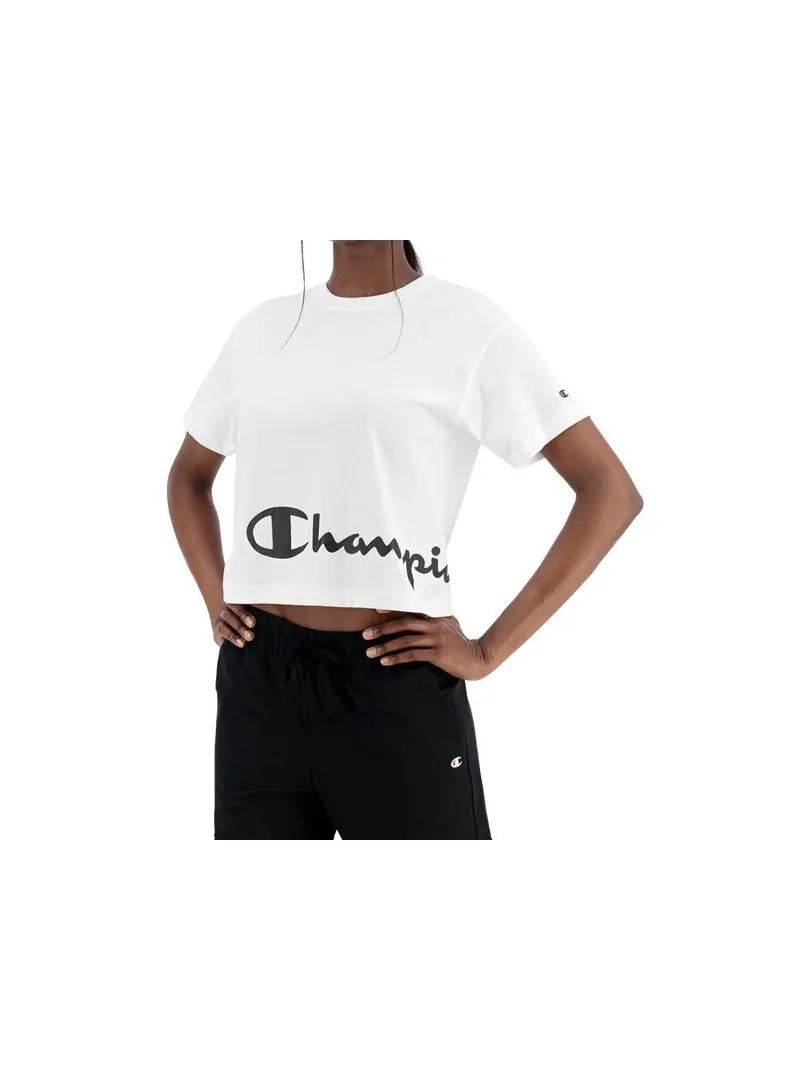 Champion Damski T-shirt Crewneck T-shirt 114431WW001 Biały | Sklep Monotox