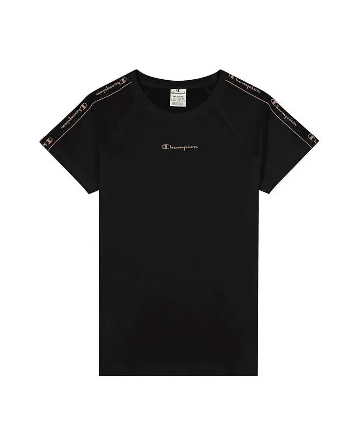 Champion Damski T-shirt Crewneck T-shirt 114720KK001 Czarny | Sklep Monotox