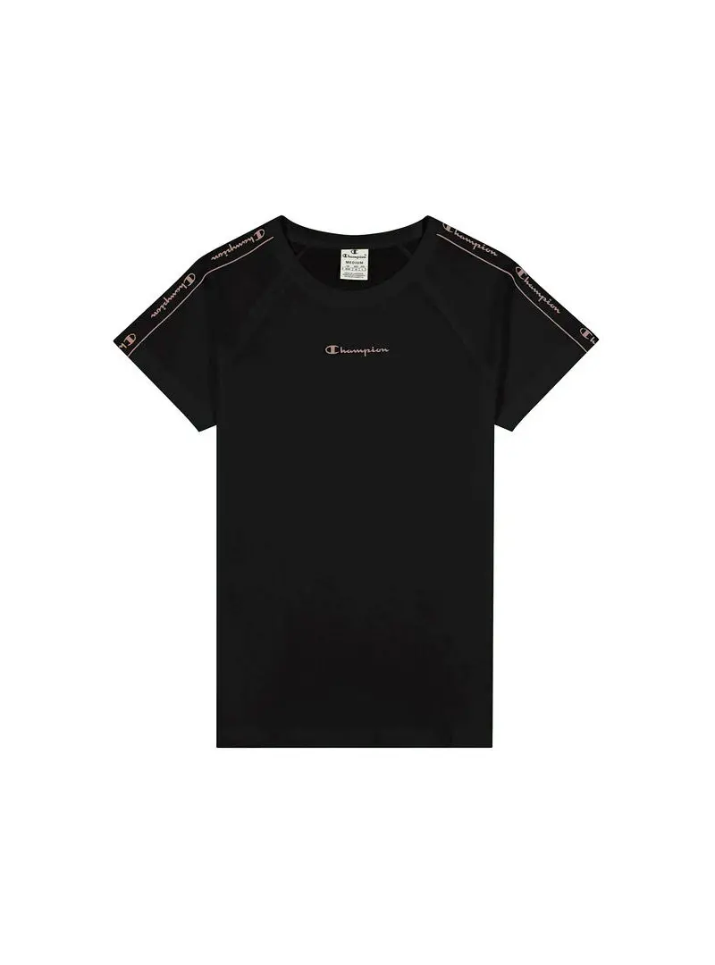 Champion Damski T-shirt Crewneck T-shirt 114720KK001 Czarny | Sklep Monotox