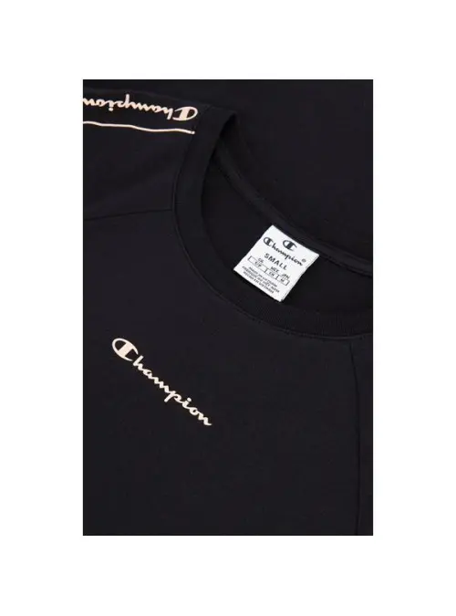 Champion Damski T-shirt Crewneck T-shirt 114720KK001 Czarny | Sklep Monotox