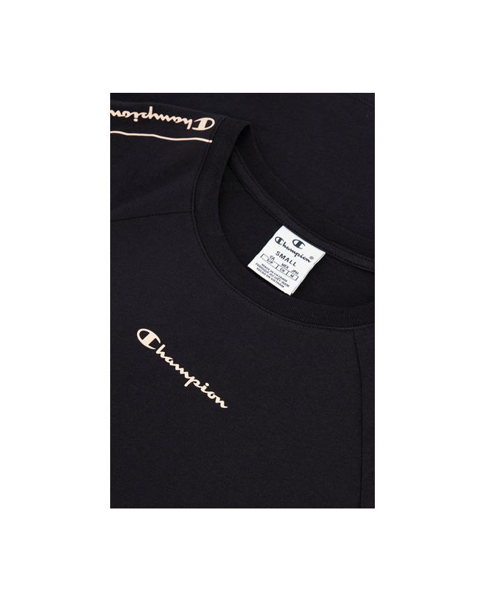Champion Damski T-shirt Crewneck T-shirt 114720KK001 Czarny | Sklep Monotox