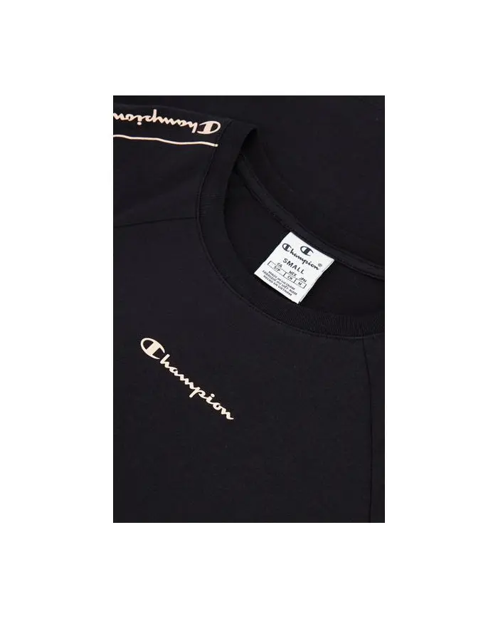 Champion Damski T-shirt Crewneck T-shirt 114720KK001 Czarny | Sklep Monotox