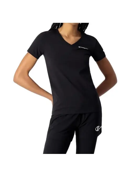 Champion Damski T-shirt V-neck T-shirt 114913KK001 Czarny | Sklep Monotox