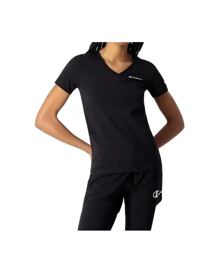 Champion Damski T-shirt V-neck T-shirt 114913KK001 Czarny | Sklep Monotox