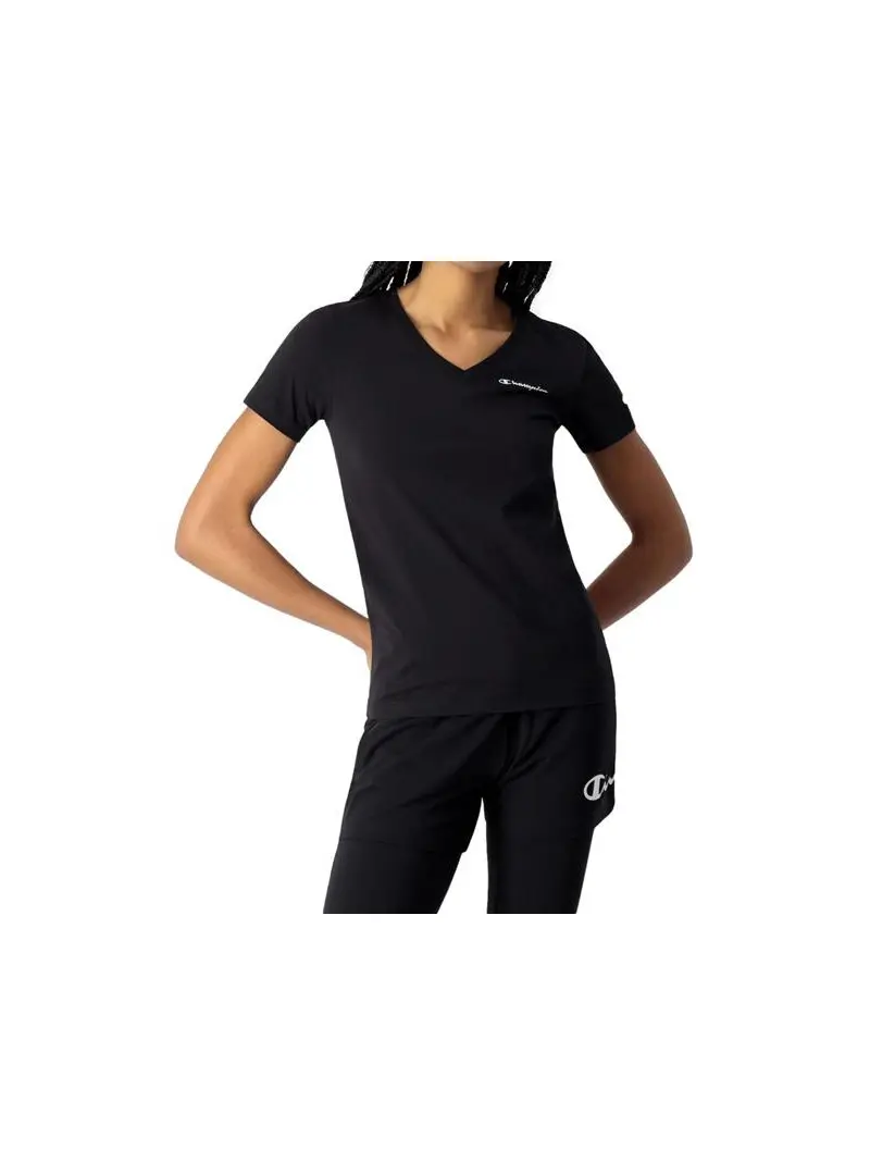 Champion Damski T-shirt V-neck T-shirt 114913KK001 Czarny | Sklep Monotox
