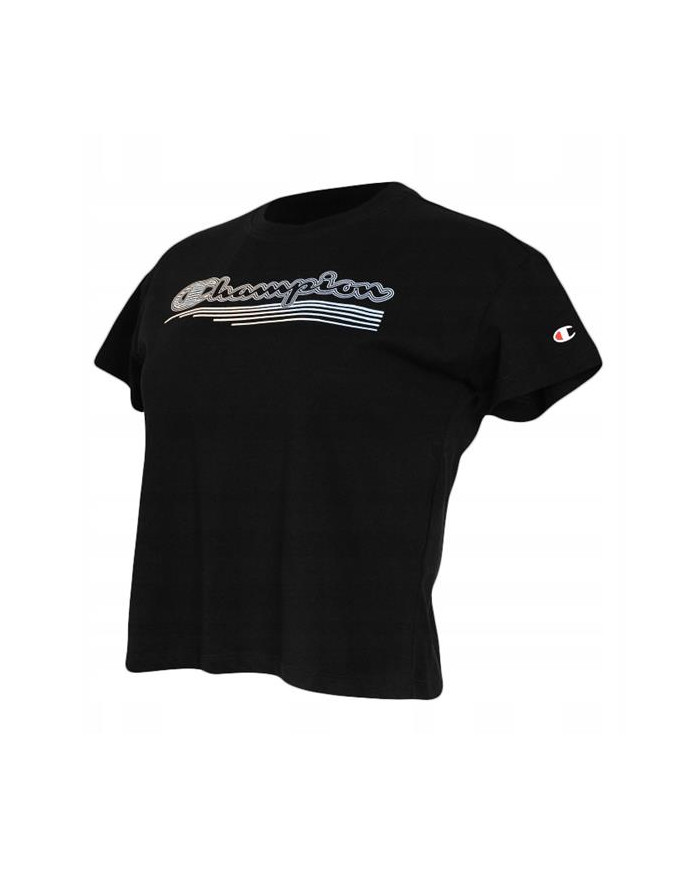 Champion Damski T-shirt Crewneck Croptop 115148KK001 Czarny | Sklep Monotox