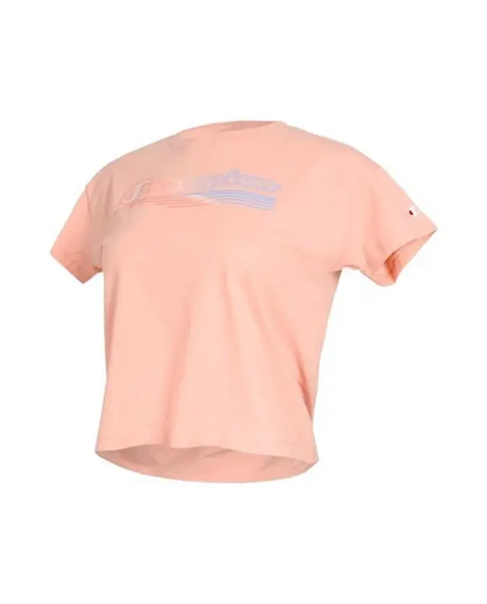 Champion Damski T-shirt Crewneck Croptop 115148PS157 Różowy | Sklep Monotox