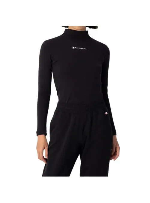 Champion Damski T-shirt High Neck T-shirt 115432KK001 Czarny | Sklep Monotox