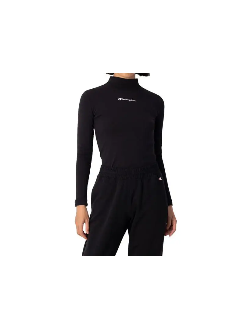 Champion Damski T-shirt High Neck T-shirt 115432KK001 Czarny | Sklep Monotox