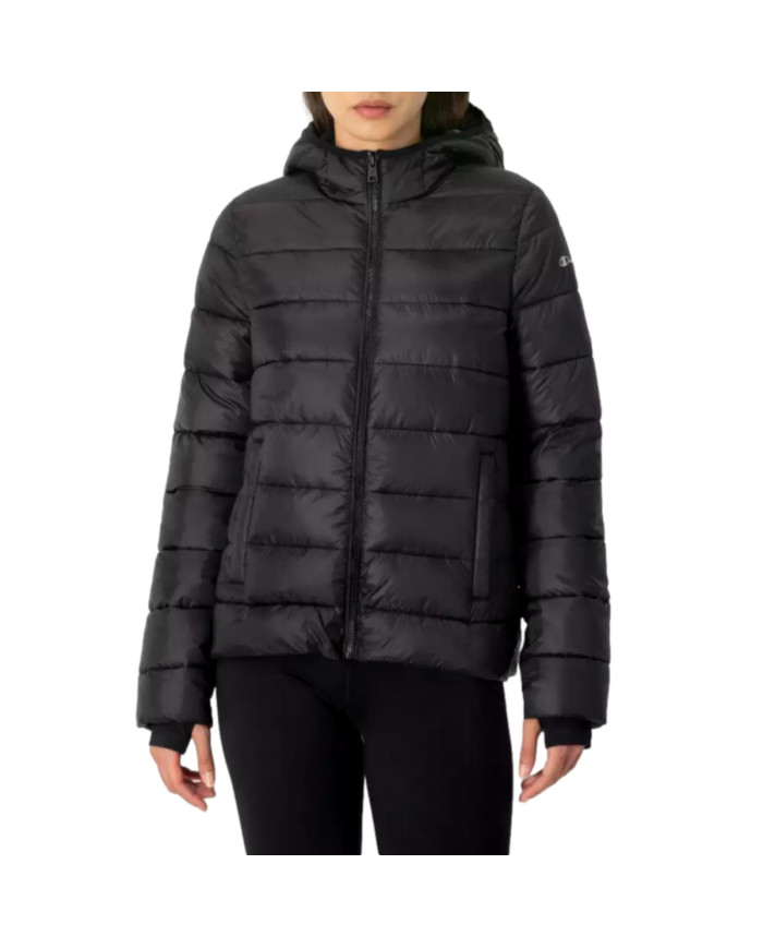 Champion Damska Kurtka Hooded Polyfilled Jacket 115750KK001 Czarny | Sklep Monotox