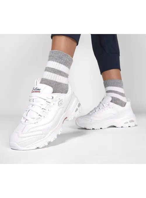 Skechers Damskie Sneakersy Dlites Fresh Start 11931WNVR Biały | Sklep Monotox