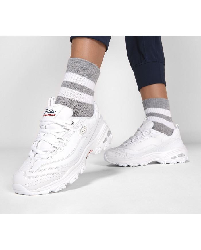 Skechers Damskie Sneakersy Dlites Fresh Start 11931WNVR Biały | Sklep Monotox