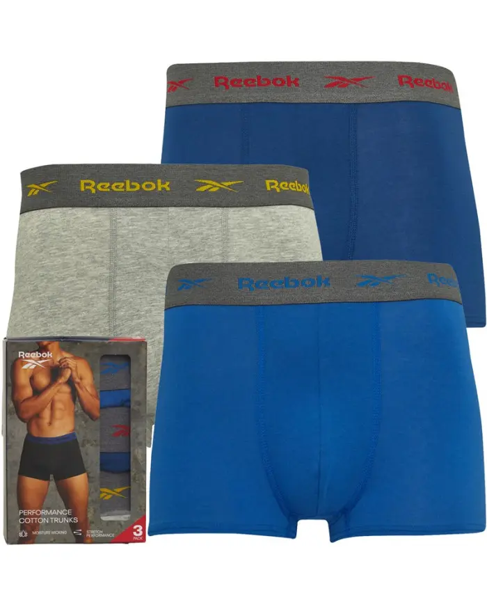 Reebok Męska Bielizna Sports Trunks Jeroen 15012 Niebieski | Sklep Monotox