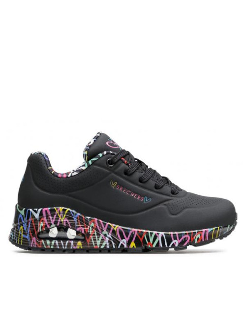 Skechers Damskie Sneakersy Uno Loving Love 155506BBK Czarny | Sklep Monotox