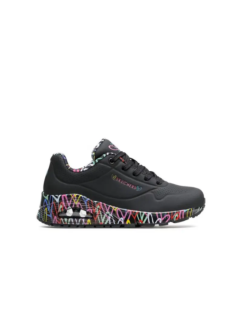 Skechers Damskie Sneakersy Uno Loving Love 155506BBK Czarny | Sklep Monotox
