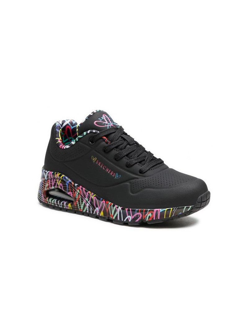 Skechers Damskie Sneakersy Uno Loving Love 155506BBK Czarny | Sklep Monotox