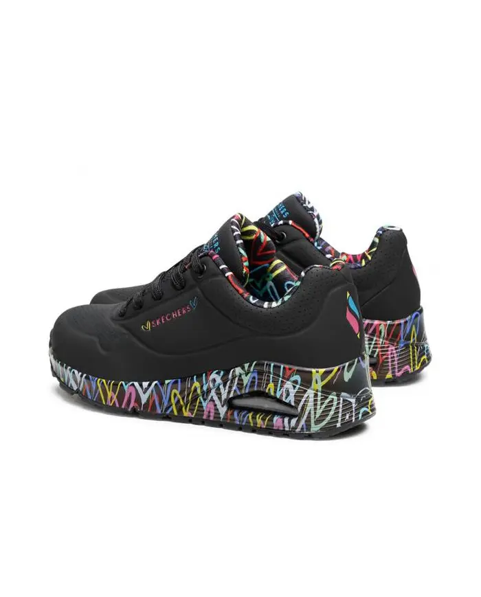 Skechers Damskie Sneakersy Uno Loving Love 155506BBK Czarny | Sklep Monotox
