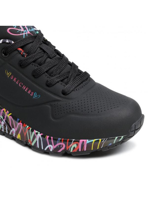 Skechers Damskie Sneakersy Uno Loving Love 155506BBK Czarny | Sklep Monotox