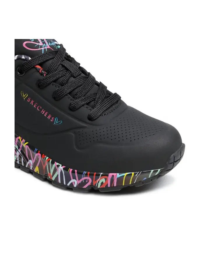 Skechers Damskie Sneakersy Uno Loving Love 155506BBK Czarny | Sklep Monotox