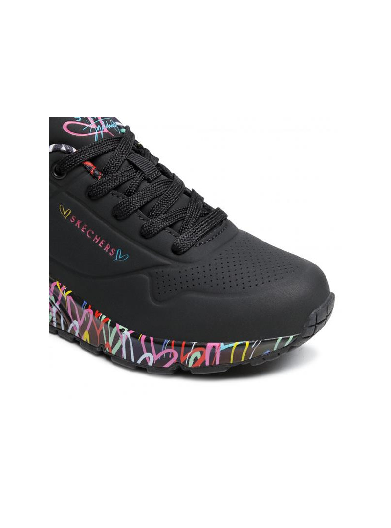 Skechers Damskie Sneakersy Uno Loving Love 155506BBK Czarny | Sklep Monotox
