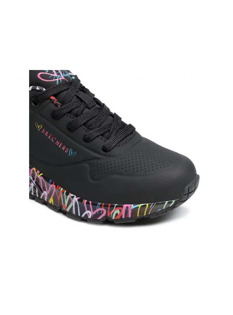 Skechers Damskie Sneakersy Uno Loving Love 155506BBK Czarny | Sklep Monotox