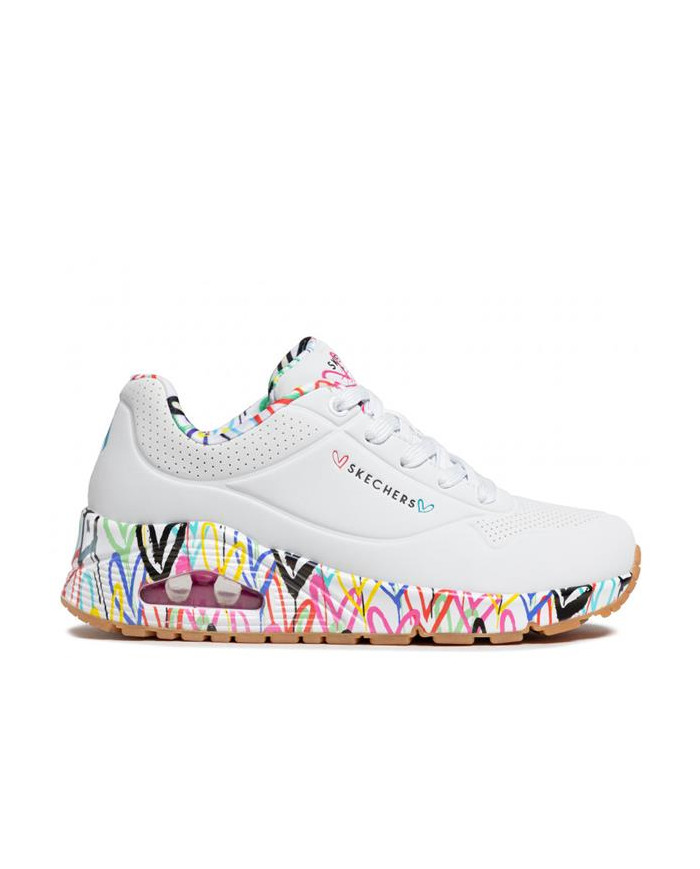 Skechers Damskie Sneakersy Uno Loving Love 155506WHT Biały | Sklep Monotox