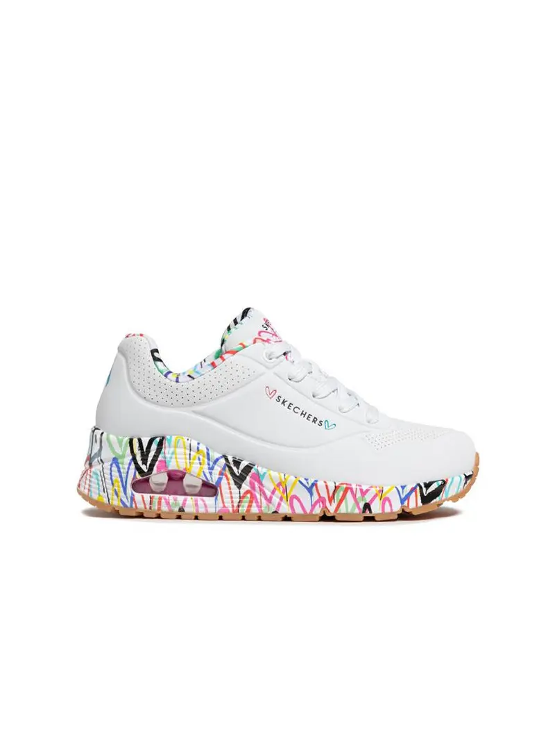 Skechers Damskie Sneakersy Uno Loving Love 155506WHT Biały | Sklep Monotox