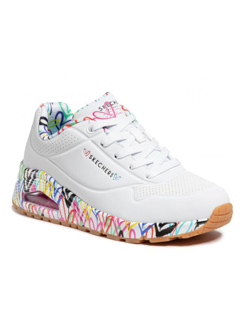 Skechers Damskie Sneakersy Uno Loving Love 155506WHT Biały | Sklep Monotox