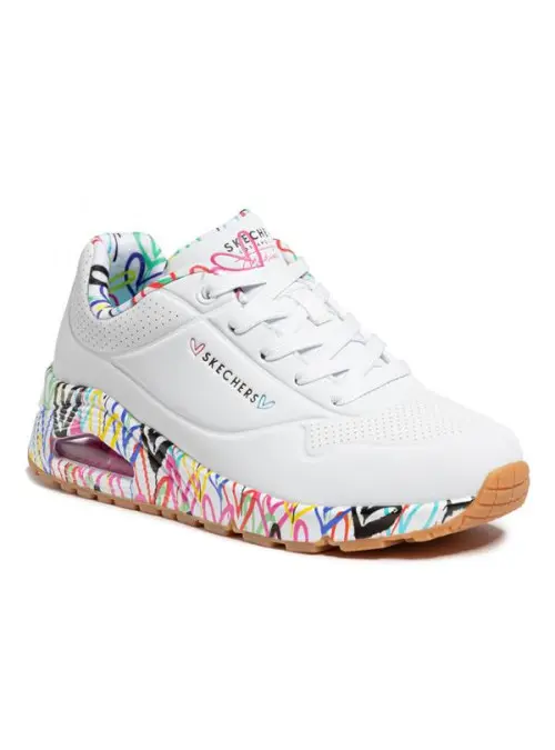 Skechers Damskie Sneakersy Uno Loving Love 155506WHT Biały | Sklep Monotox