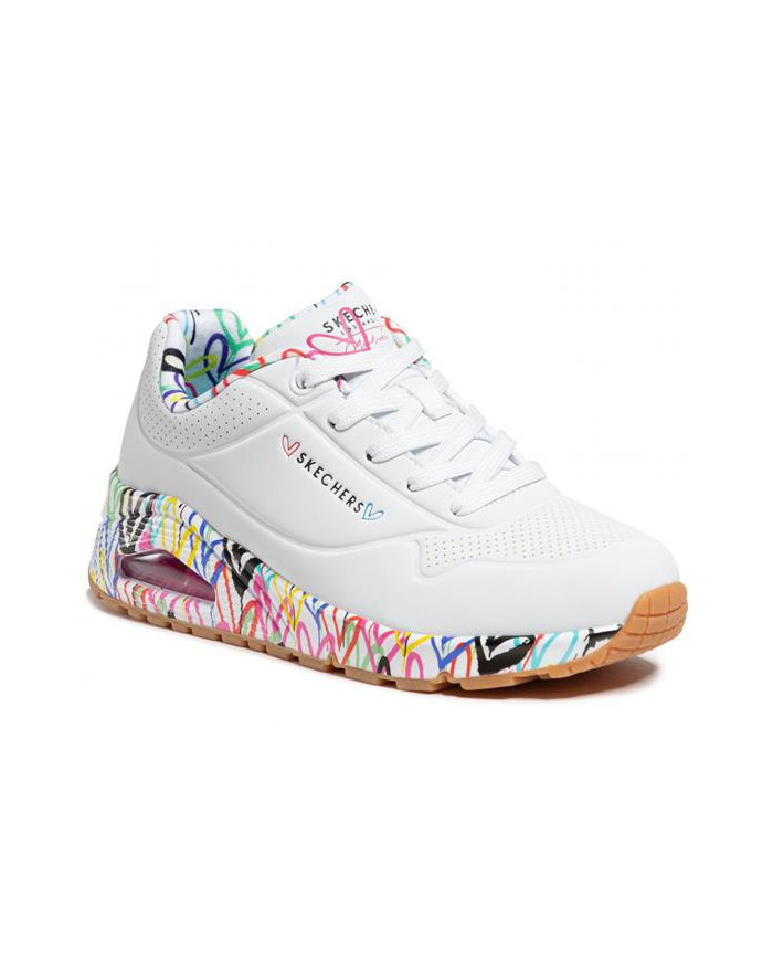 Skechers Damskie Sneakersy Uno Loving Love 155506WHT Biały | Sklep Monotox