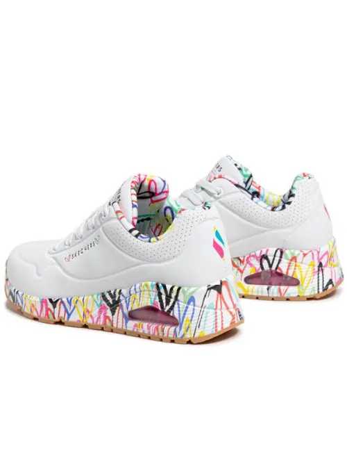 Skechers Damskie Sneakersy Uno Loving Love 155506WHT Biały | Sklep Monotox