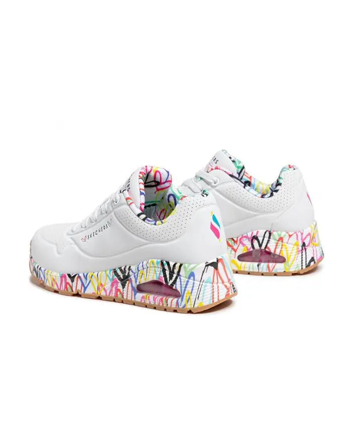 Skechers Damskie Sneakersy Uno Loving Love 155506WHT Biały | Sklep Monotox