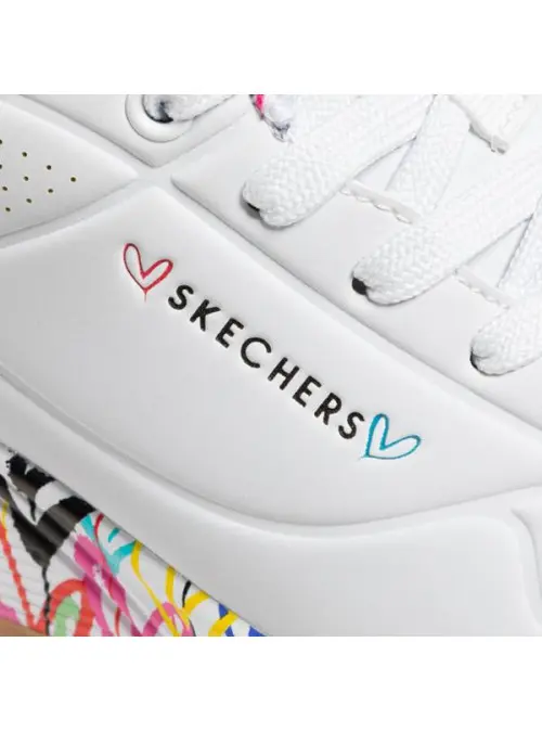 Skechers Damskie Sneakersy Uno Loving Love 155506WHT Biały | Sklep Monotox