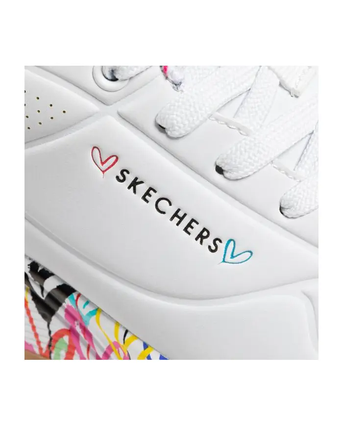 Skechers Damskie Sneakersy Uno Loving Love 155506WHT Biały | Sklep Monotox