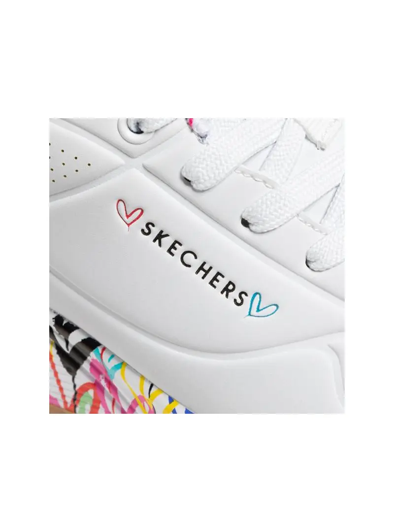 Skechers Damskie Sneakersy Uno Loving Love 155506WHT Biały | Sklep Monotox