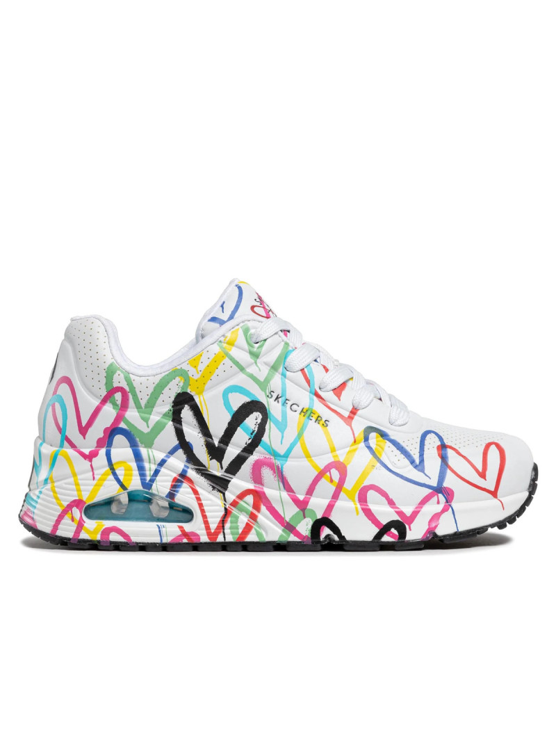 Skechers Damskie Sneakersy Skechers Uno Spread The Love 155507WMLT Biały | Sklep Monotox